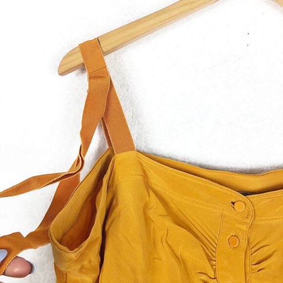 NWOT Silvia Tcherassi Magnolia Silk Midi Dress Small Cold Shoulder Button Front - Picture 7 of 13